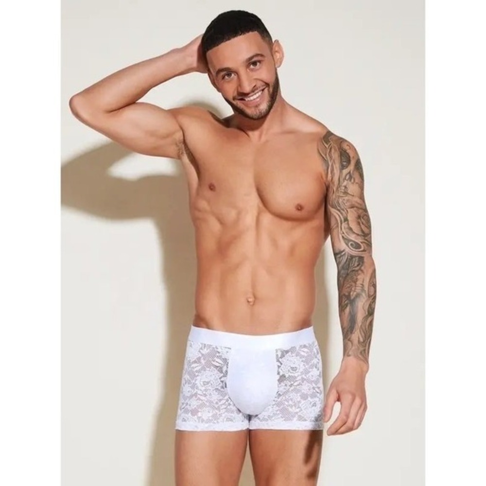 Cosabella‎ NSN White Lace Trunk Boxer Brief Men Luxury Underwear size L